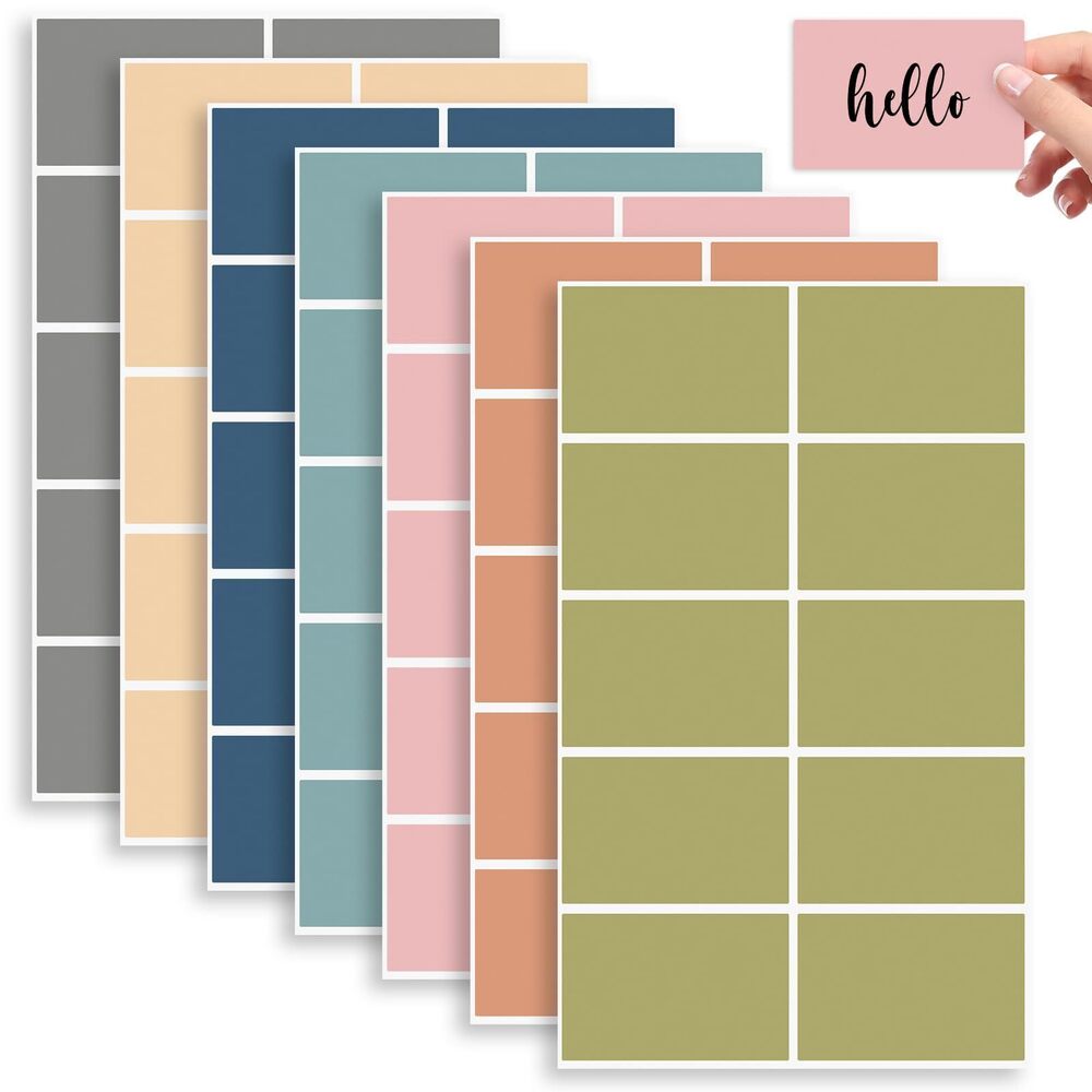 8078 560Pcs Boho Coding Labels 3 x 2 Inch Assorted 7 Colors Removable